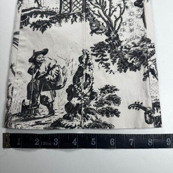 Mossimo Stretch Chino Pants Size 14 Black Ivory Toile Print Y2K - Picture 12 of 15